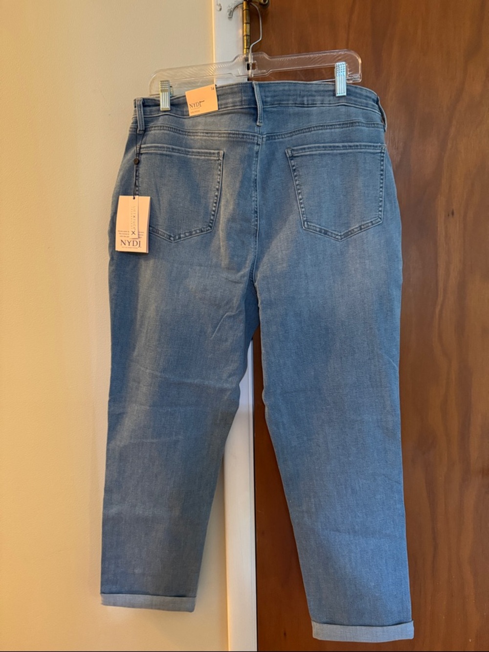 NYDJ Size 14 Regular Light Blue Cropped Jeans - Straight Ankle - Picture 5 of 7